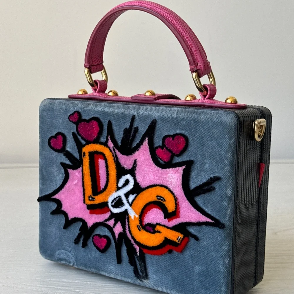 Dolce Gabbana Dolce Box Velvet Boom Bag - Picture 5 of 10